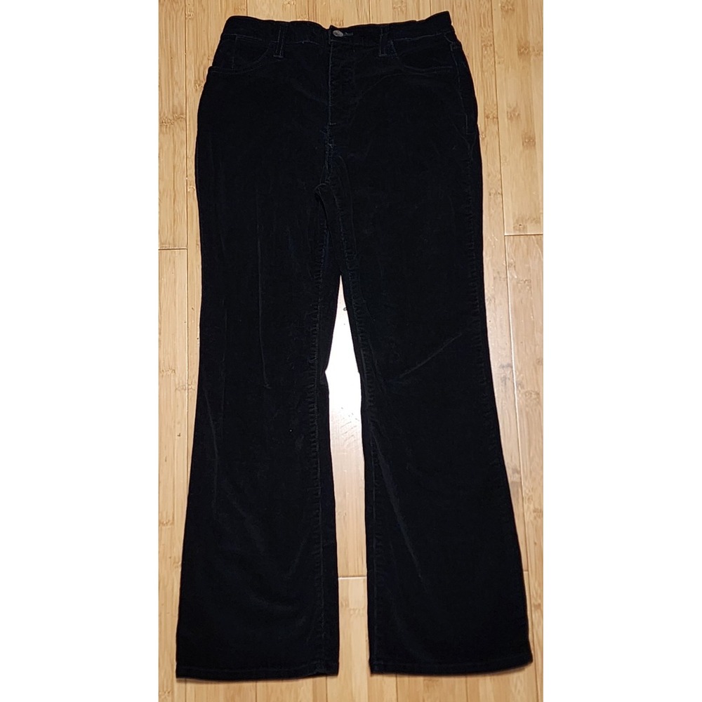 NYDJ Womens Jeans Black 6P Petite High Rise Straight Corduroy Cotton Blend USA